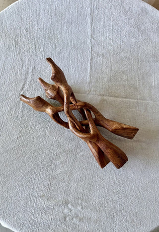 Hand Carved Wood Tripod