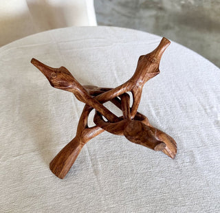 Hand Carved Wood Tripod