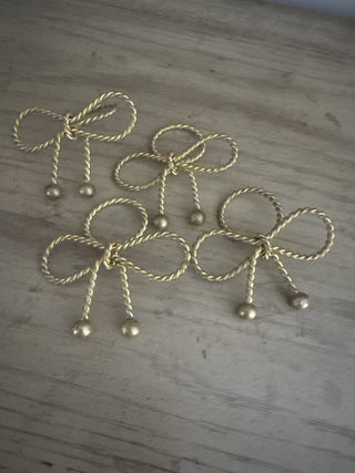 AJ - Gold Bow Napkin Holders Set of 4 MTS|129188