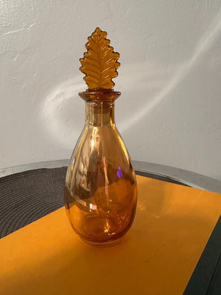 Amber Glass Leaf Topper MTS|145074