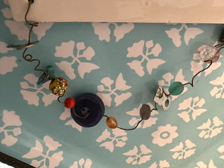 Ceramic Sign Beads, Work Msg MTS|118586