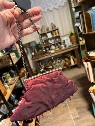 Small Maroon/Red beaded Purse MTS|67806