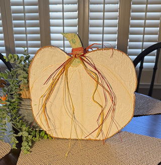 12” Wood Pumpkin Reversable Orange/White RSV|112698