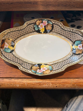 Vtg. (1891-1921) Handpainted Nippon porcelain footed bowl
