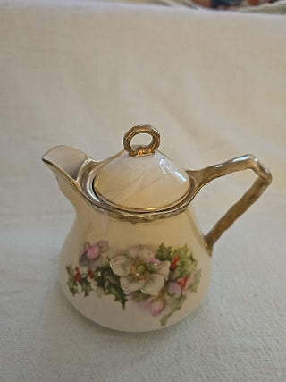 AD China Creamer w/Top Lid Gold Inlay
