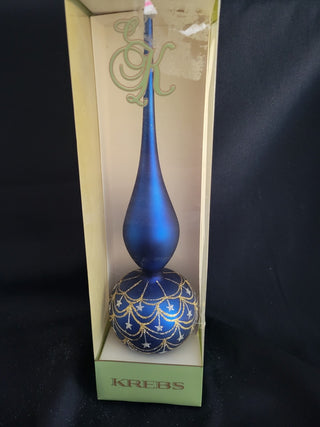 Krebs Lauscha Glas Creation 13" Blue Tree Topper NIB RCD|129068