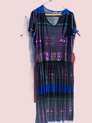 Hmong Inspired Needlework Design Machine Print Dresses|113596