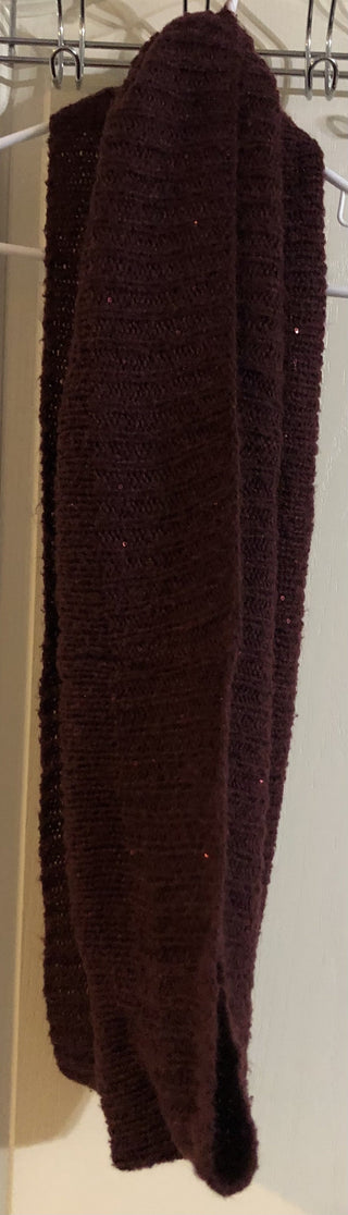Burgundy Infinity Knit Glitter Scarf MTS