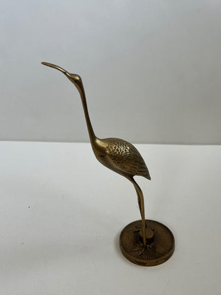 Vintage brass tall crane|86779