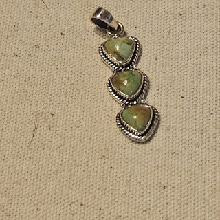 .925.3 stone heart Sonoran gold turquoise pendant|90736