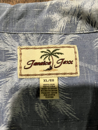 Men's XL Jamaica Jaxx 100% Silk Hawaiian Palm Tree Shirt RCD