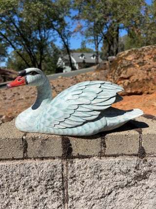 JP AS IS Wooden Hand Painted Swan