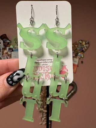 Glow in the Dark SLUT Earrings MTS|104829