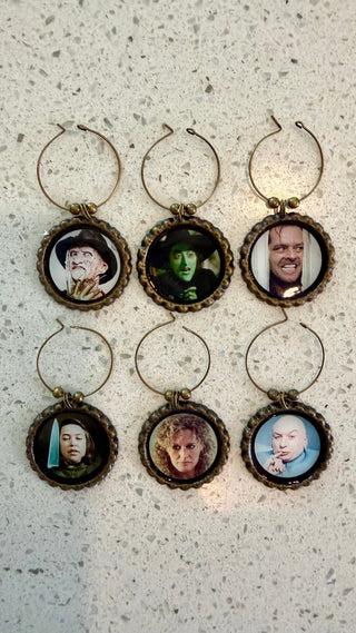 Set of 6 Movie Villain Wineglass Charms NY60 RCD|126532