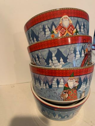 Jim Shore Snowman bowl set/4 MTS|135264