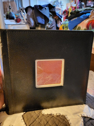 Pleather Photo Album Pockets Hold 4x6 Photos, Black With Negative And CD Holder RCD