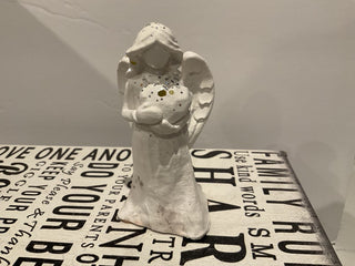Handmade Cement Angel with Heart|109606