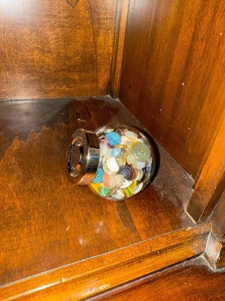 Vintage buttons in a tilt jar