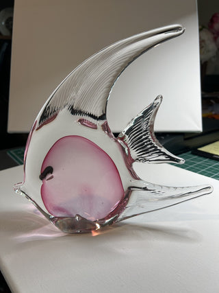 Pink Art Glass Angelfish|53380