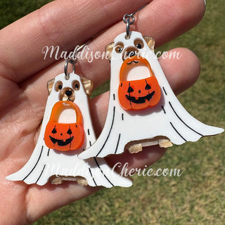 Halloween Ghost Dog Earrings MTS
