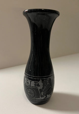 Vintage marble etched vase RSV|103667