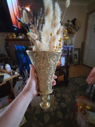 Solid Brass wall Sconce vase 11"tall ×6" wide