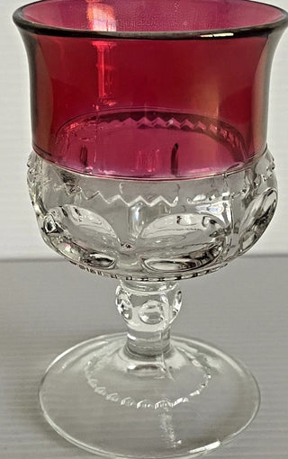 (5) Tiffin-Franciscan King's Crown Cranberry Flashed Claret Wine Glass 5/8”|98014