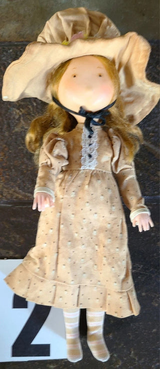 Holly Hobbie CARRIE Vinyl Doll Brown Dress Vintage 1970s Knickerbocker Doll NICE|101632
