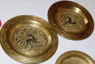 (2) VTG BRASS ISLAMIC PLATE 4"|101735