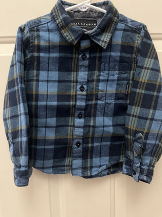Billabong Blue Plaid Shirt Size 3T - RSV|106606