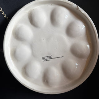 Ceramic White & Pink Easter Egg Plate Bunny & Carrot decorative #62 VV MTS|166042