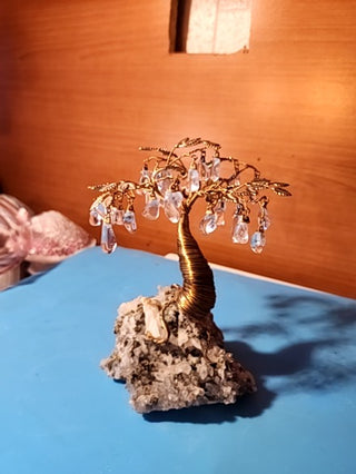 Beautiful swarovski crystal tree on a droozy crystal base handmade