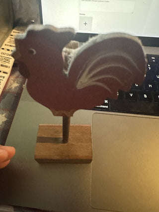 Folk wooden chicken picture holder #63 & 62  VV MTS