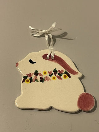 3.5" Art Pottery Bunny Ornament--SP RCD