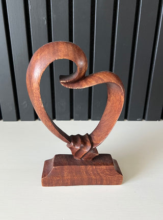 Vintage wood heart sculpture RSV