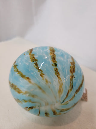 Gourd Shaped Blown Glass Vase - Blue & Gold RCD|82584