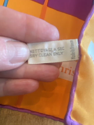 1960s Dior Silk Scarf Orange MTS|67310