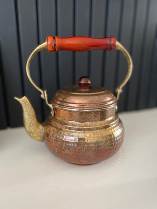 Vintage copper and brass kettle|75543