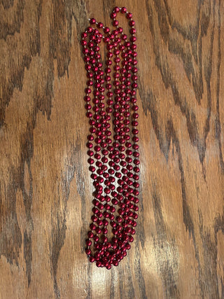 Shiny Red Bead Garlands, Two 9’ Strands     MTS|131756