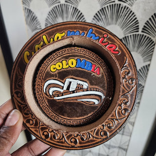 Colombia - Round Leather Coasters - Set of 5 (BRI) - MTS|108102