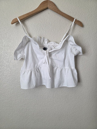 Express cotton blend ruffle tank RSV