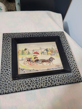 Framed Folk Art 1907 Horse & Carriage Print Each RCD