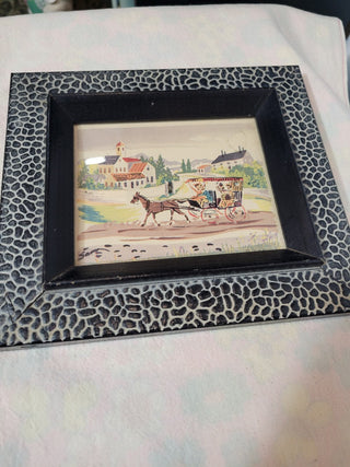 Framed Folk Art 1907 Horse & Carriage Print Each RCD