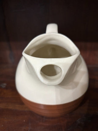 VTG Round Brown & Off White Pitcher NM MTS