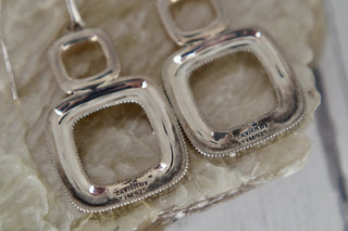 925 Square Crystal and Marcasite Earrings MTS