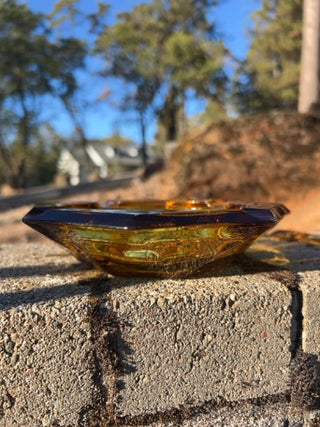 JP Vintage MCM Amber Glass Ashtray
