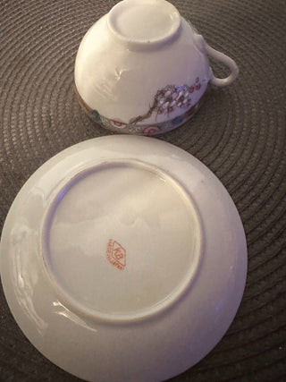Vintage Teacup/Saucer China Pink Blossom Trim MTS