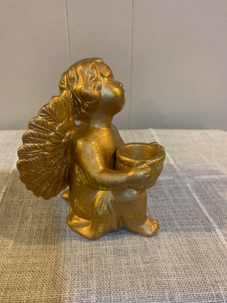 5" gold cherub candleholder|126998