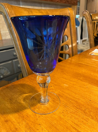 Large Cobalt Blue Wine Glass or Goblet RSV