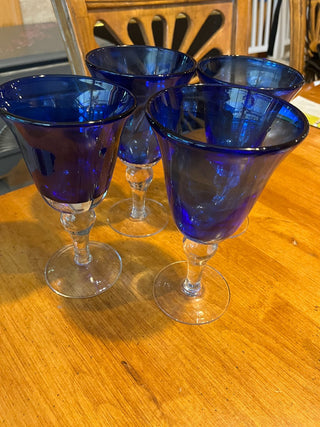 Large Cobalt Blue Wine Glass or Goblet RSV